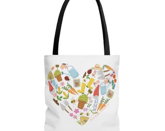 Gardening tote bag, gifts for gardeners, gifts for her, garden, plant lady, library bags