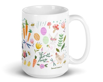Easter mug, spring mug, springtime decor, Easter decor