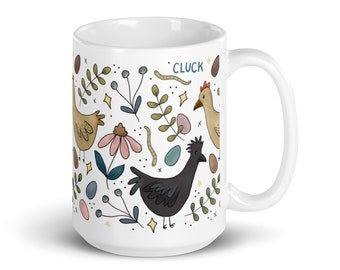 Taza de pollo, taza de mujer pollo, mujer pollo loca, regalos de pollo
