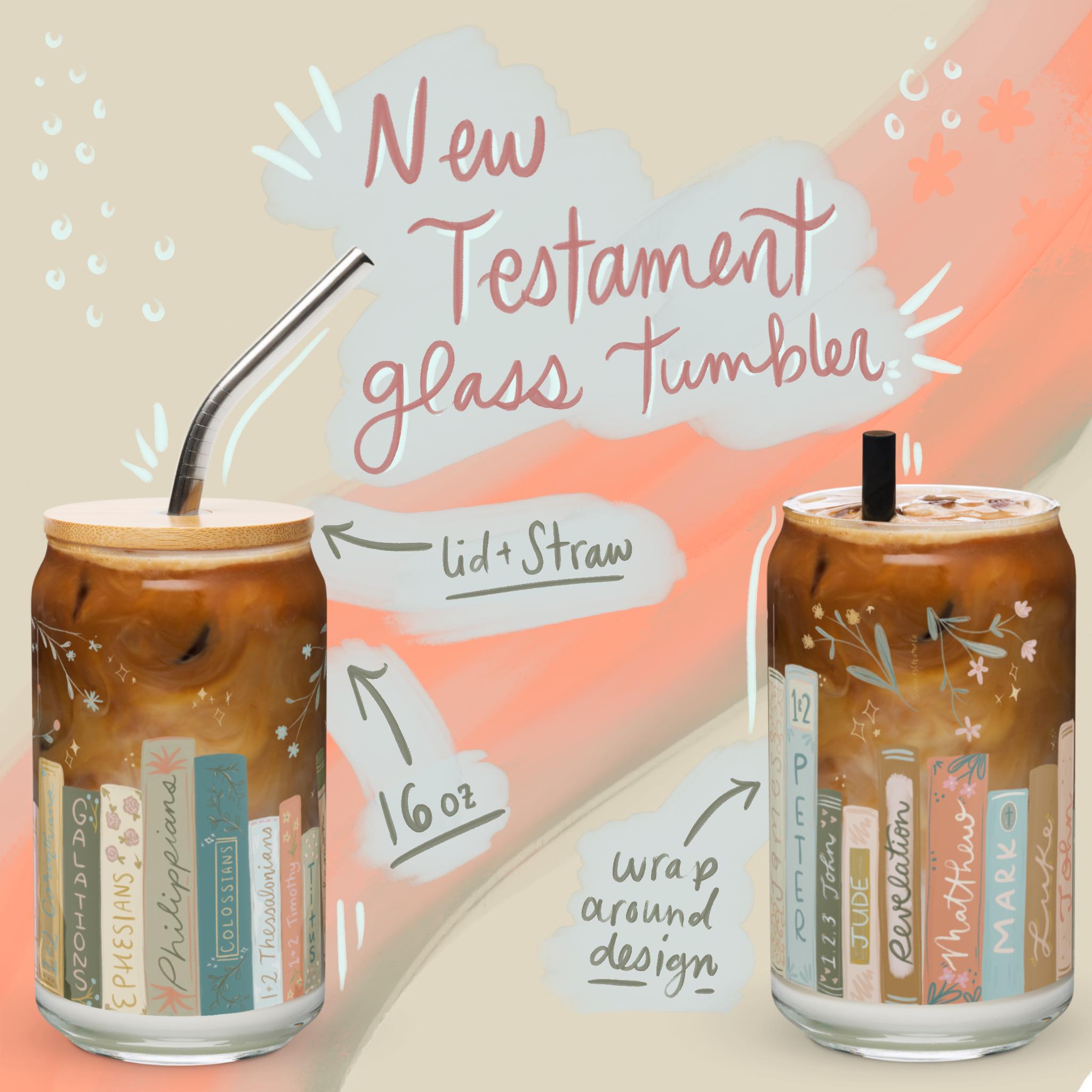 New Testament Can-shaped glass, Christian gifts, Bible book mug
