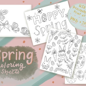Spring coloring sheets, spring coloring, coloring sheets for kids,