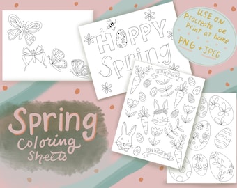 Spring coloring sheets, spring coloring, coloring sheets for kids,