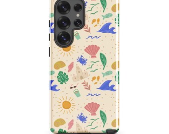 Tough case for Tropical Beach Vibes Phone Case – Summer Coastal Pattern, Dual-Layer Protective samsung Case