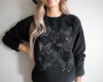 Chicken sweatshirt, sweatshirt with chickens, chicken lover gifts, crazy chicken lady Unisex Premium Sweatshirt