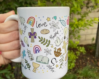 Christian mugs, Easter mugs, Bible verse mug, Scripture mugs, gifts for Christians, gifts for her, Christian gifts, Easter decorations