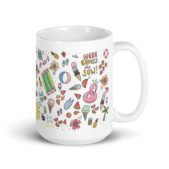 Summer mug, beach mug, summer decor, tropical cups, beach house gifts, cute Mother’s Day gift, summer must haves, teacher gifts