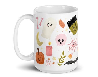 Halloween mug, spooky mug, fall mug, ghost mug, aesthetic Halloween  mug, pastel Halloween