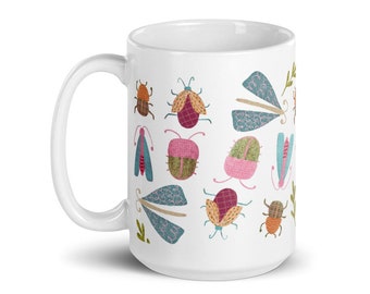 Käfer Becher, Insektenbecher, Insektenmuster, Tee und Kaffeetasse, Käfer Liebhaber Geschenk