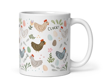 Chicken mug, chicken gifts, chicken lady mug