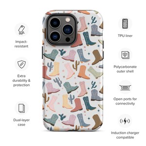 Western iPhone case, western vibes tough phone case, cowboy boot phone case