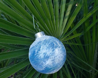 Hand Painted Ornaments Snowball Ornaments Primitive Christmas Set of 4 | One of a Kind Gift for the Holidays | "San Diego Snowball Mix"