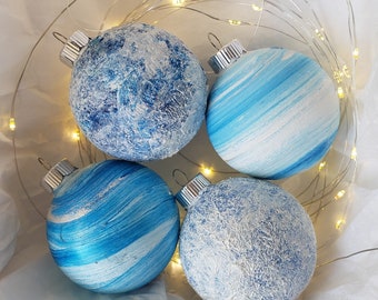 Snowball Ornament Hand Painted Ornaments Victorian Christmas | One of a Kind Gift for the Holidays | "San Diego Snowball & Winter Whirl Mix"
