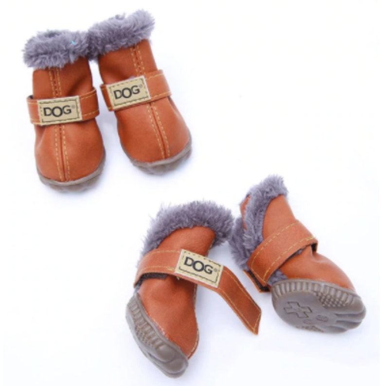 Warm FurLined Dog UggInspired HighTraction Booties Etsy