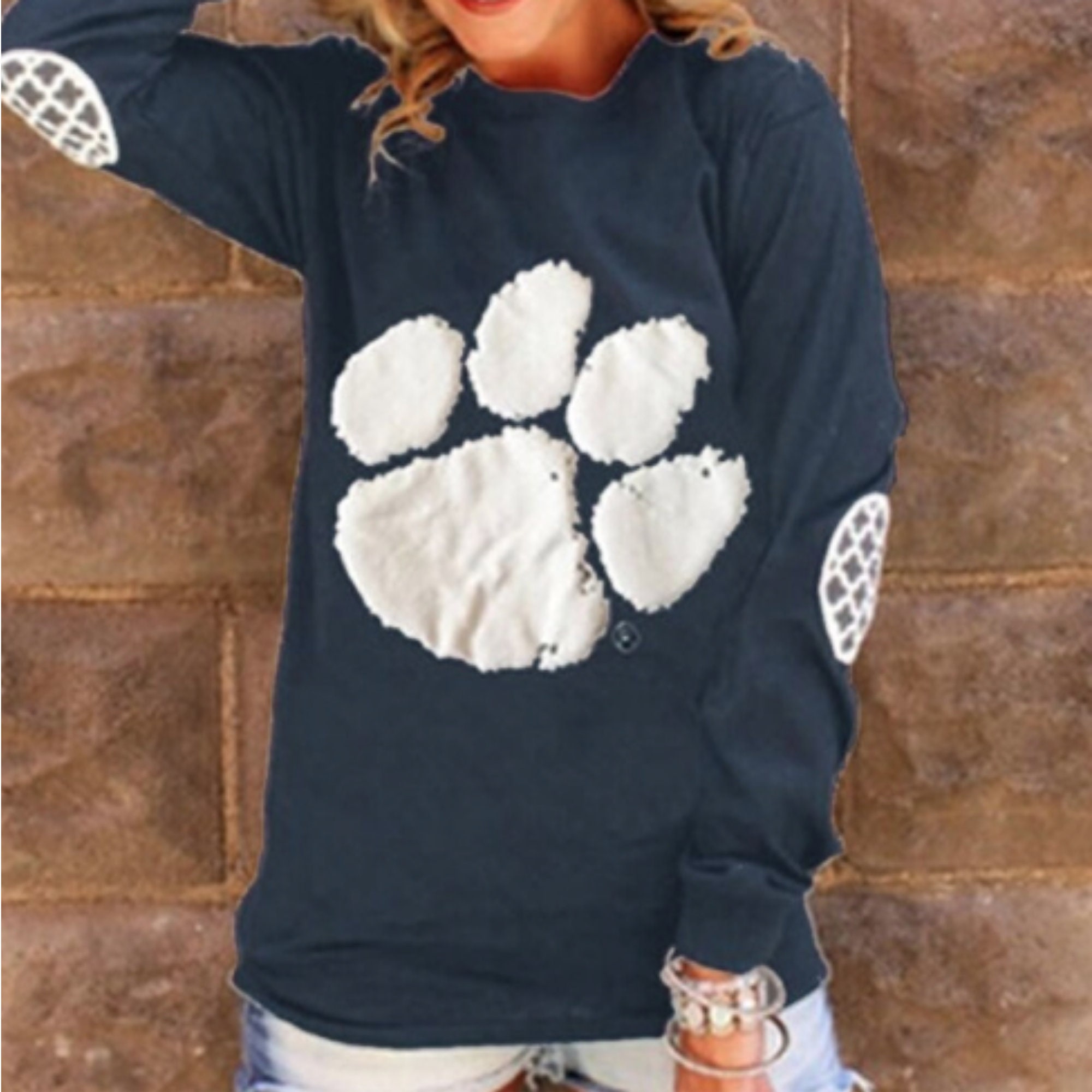 Dog Paw Print Long Sleeve Women's Sweatshirt Etsy