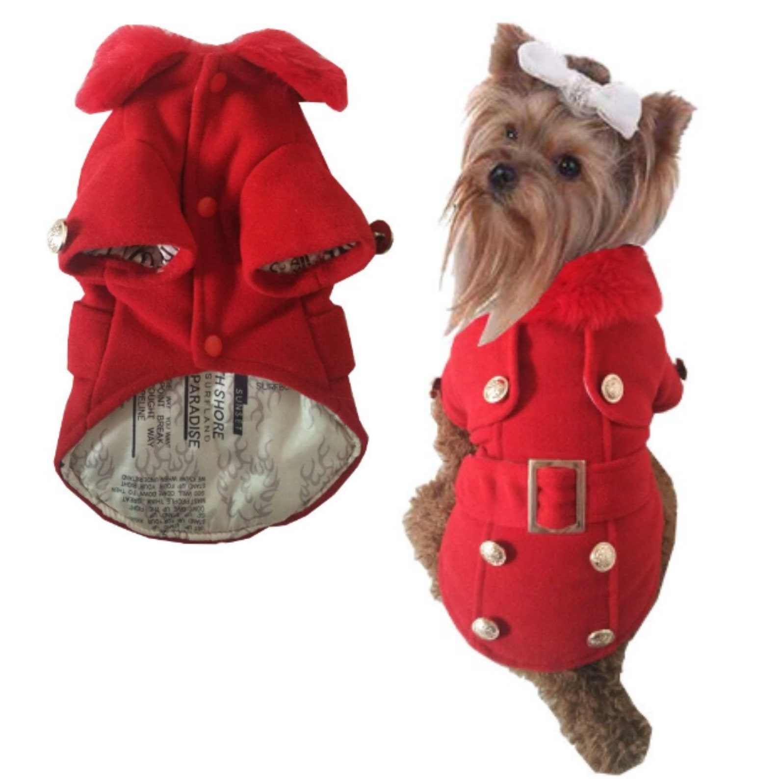 Warm & Soft Woolen Dog Trench Coat Etsy