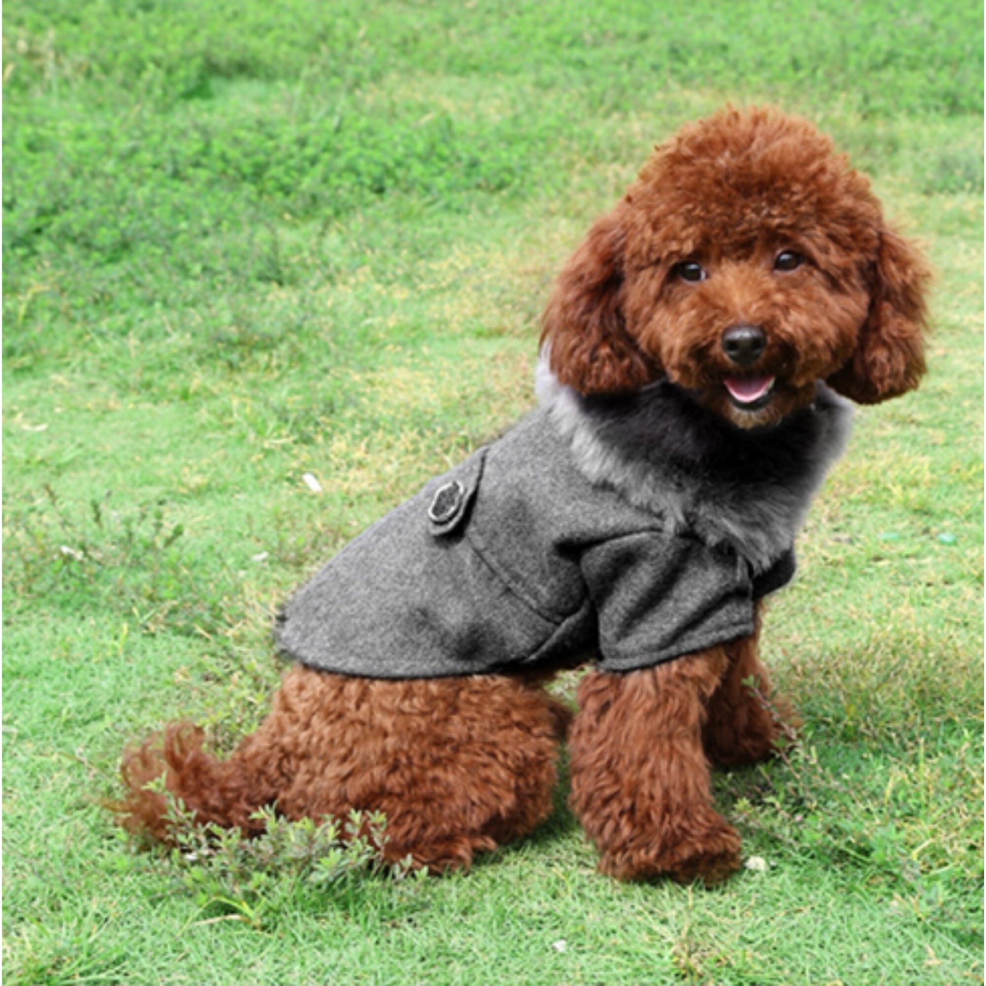 Wool Fur Hooded Dog Winter Coat Etsy