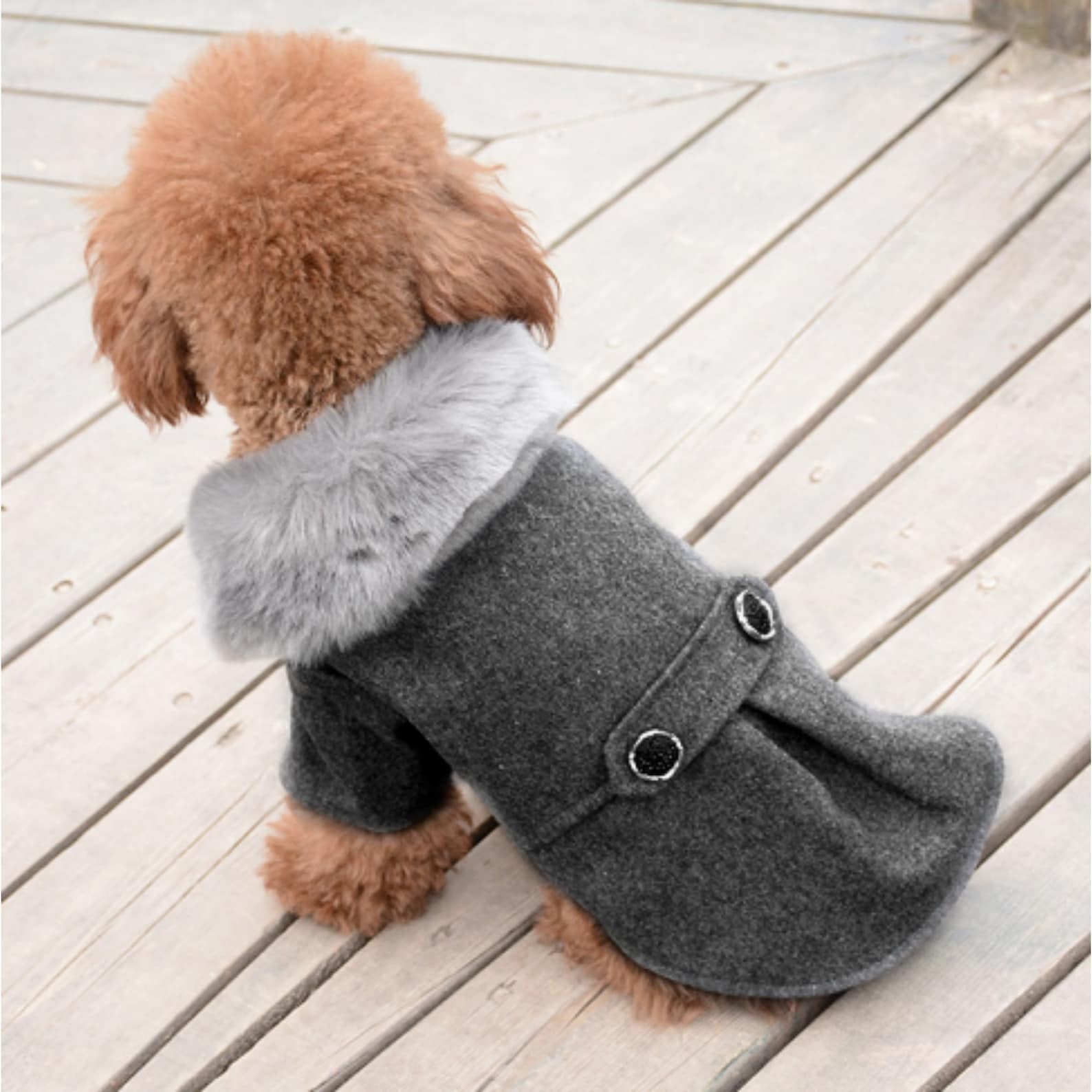 Wool Fur Hooded Dog Winter Coat Etsy