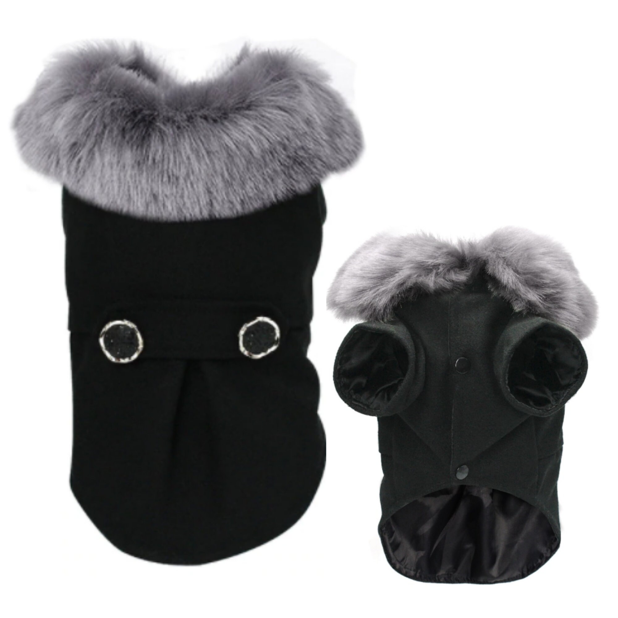 Wool Fur Hooded Dog Winter Coat Etsy