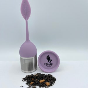 Stainless Steel Loose Leaf Tea Infuser: Silicone Handle & Tray