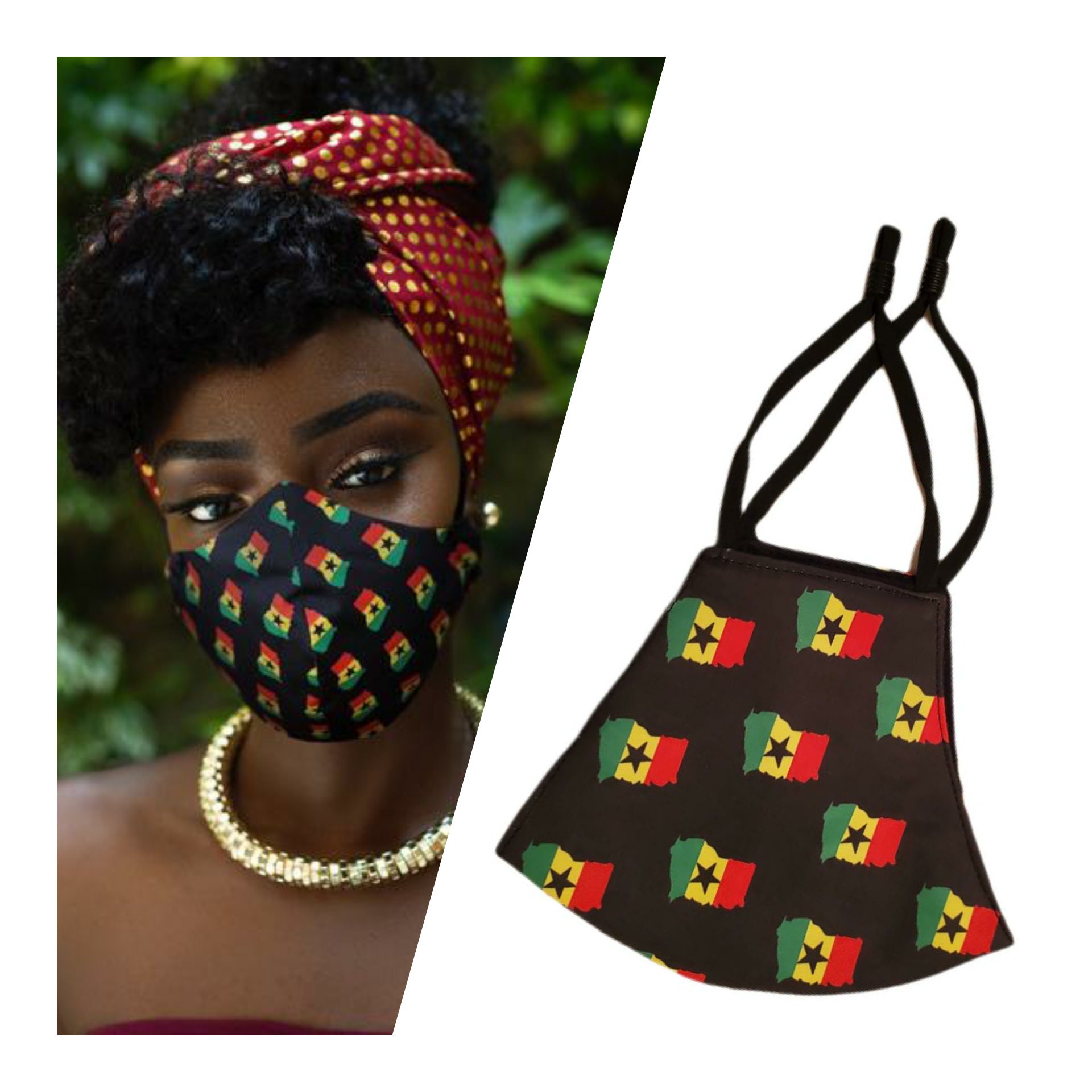Trinidad Flag Caribbean Face Mask. Washable Reusable Face Etsy