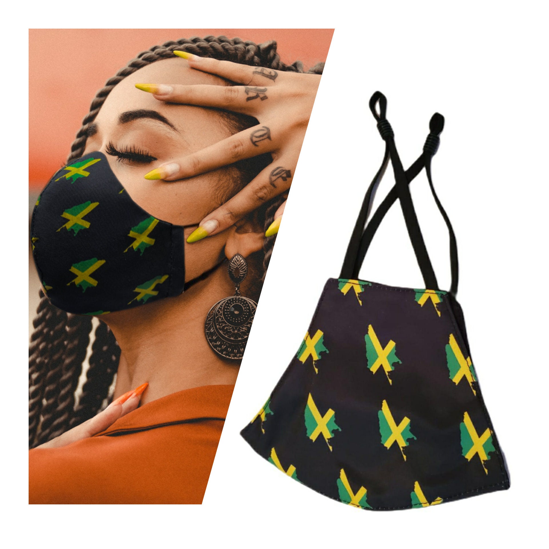 Trinidad Flag Caribbean Face Mask. Washable Reusable Face Etsy