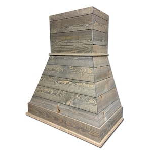 Castlewood Rustic Shiplap Chimney Range Hood - Light Gray