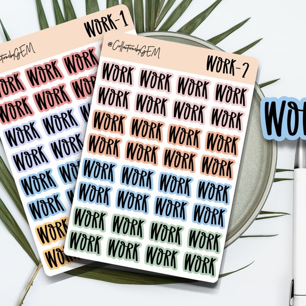 Work Schedule Sticker Sheet/ bujo stickers, work script stickers, work label stickers, ECLP stickers, happy planner stickers, functional