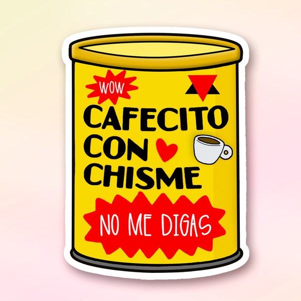 Cafecito Cubano Sticker/ funny spanish colada miami vinyl decal 305 cuba cuban coffee espresso waterproof laptop water bottle tumbler