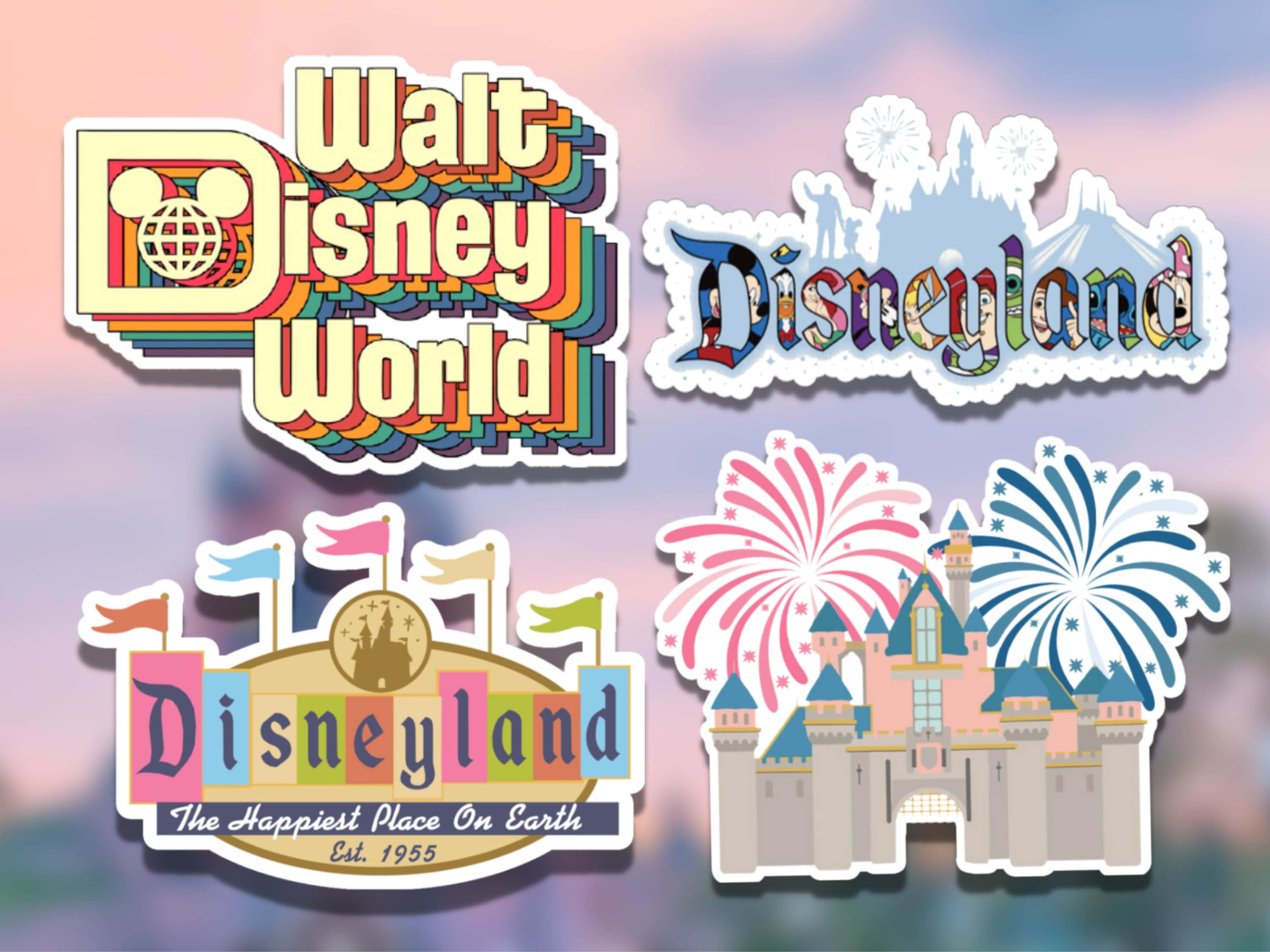 Vintage Disneyland Stickers/ Retro Mickey Disney Parks Castle Etsy