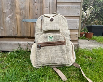 Himalayan Hemp Hiking styled backpack travel laptop bag hippie school handmade boho eco-friendly