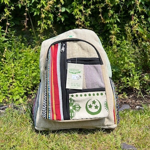 Himalayan Hemp Handmade Backpack, Boho / Hippie travel laptop bag eco-friendly sustainable