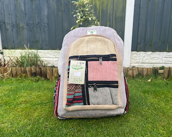 Himalayan Hemp Handmade Backpack, Boho / Hippie travel laptop bag eco-friendly sustainable