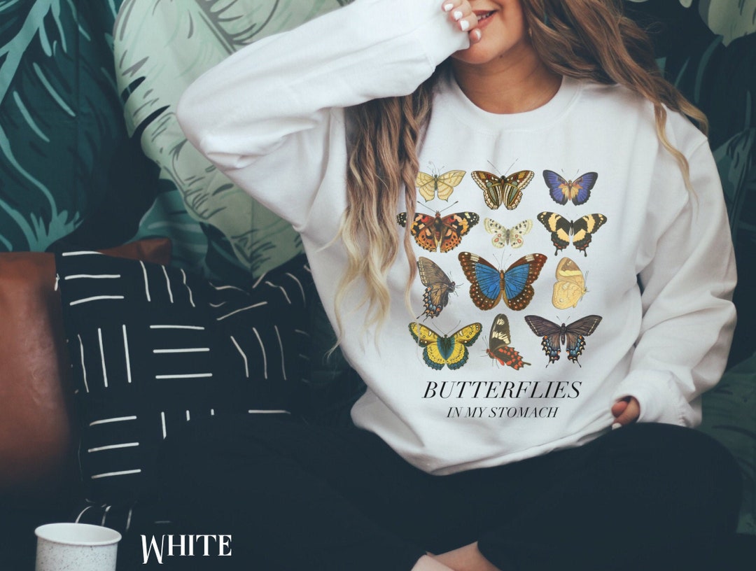 Butterfly Crewneck, Butterfly Shirt, Butterfly Shirts, Womens Graphic ...