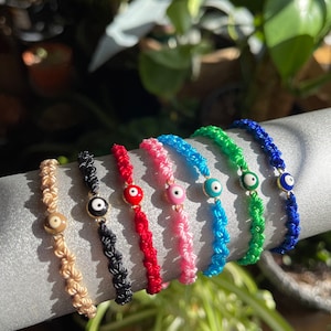Knotted Evil Eye Bracelet, Multiple Colors