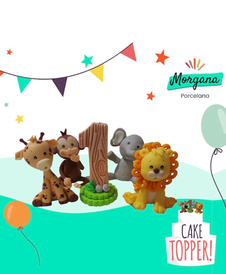 Jungle Cake Topper Safari Baby Shower Cake Topper Safari Etsy