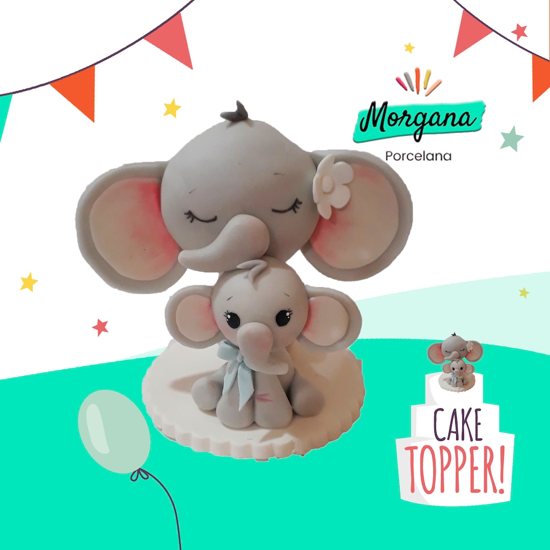 New Baby Elephant Cake Topper Elephant Wild One Birthday Etsy