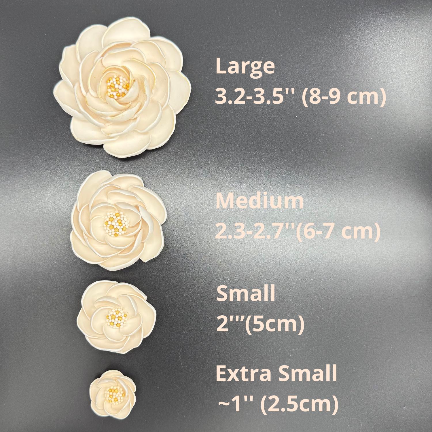 3D White Flower Wall Art / Hand-sculpted Clay Floral Wall Sculpture ...