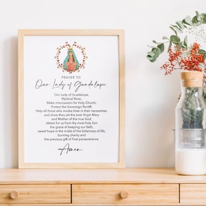 Our Lady of Guadalupe Prayer | Virgin Mary | Religious | Christian | Wall Art | Catholic | Pray | Print | Gift | Bible | INSTANT DOWNLOAD