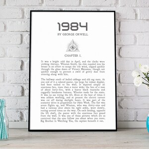 1984 | George Orwell | Dystopian | Quotes | Big Brother | Literary Gift | Literature | Print | Wall Art | Minimalist | INSTANT DOWNLOAD
