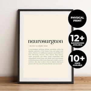 Neurosurgeon Print, Gift for Doctor, Head Surgeon Art, Medical Student Poster, Physician Present, Brain Surgery Doctor Decor, No Frame