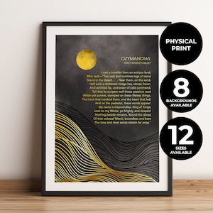 Ozymandias 2 | Percy Bysshe Shelley | Poem | Minimalist | Power | Wall Art | Quote | Physical Print | No Frame Included