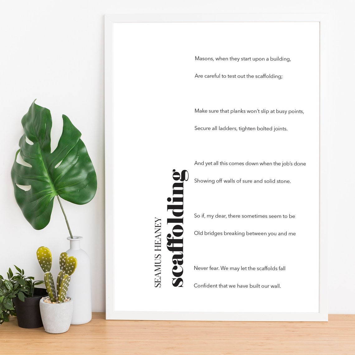 Scaffolding Seamus Heaney Poem Friendship Relationship Etsy Hong Kong