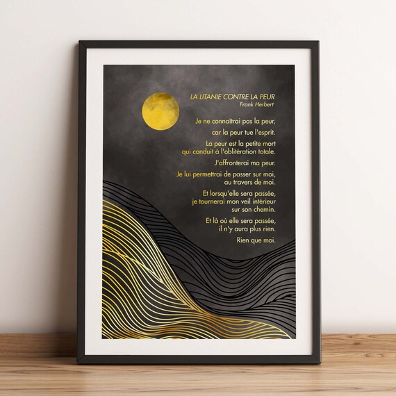 Litanie Contre La Peur Frank Herbert French Translation Etsy