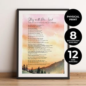 Padre Pio | Stay with Me, Lord | Religious | Christian | Prayer Print | Gift | Watercolor | Catholic Poem | No Frame