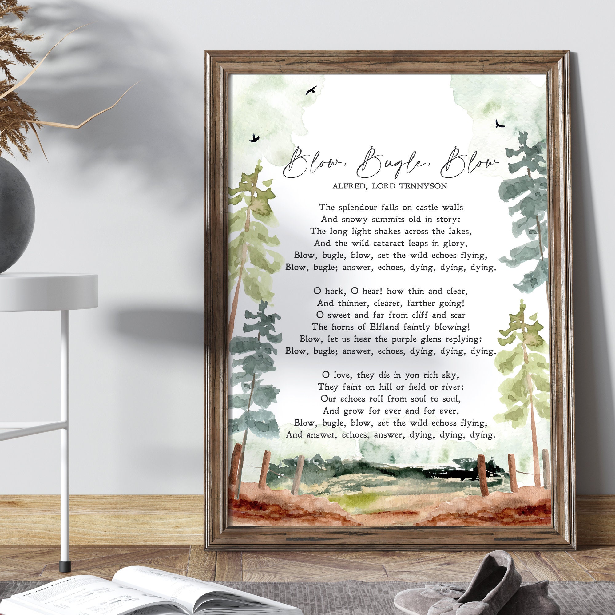 Blow Bugle Blow Alfred Tennyson Poem War Watercolor Etsy