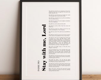 Padre Pío / Oración / Quédate Conmigo, Señor v2 / Religioso / Cristiano / Arte Mural / Católico / Orar / Imprimir / Regalo / Biblia / DESCARGA INSTANTÁNEA