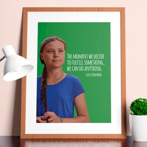 Greta Thunberg | Wir können alles | Zitat | Aktivismus | Klimawandel | Umweltismus | Druck | Wandkunst | Poster | SOFORT DOWNLOAD