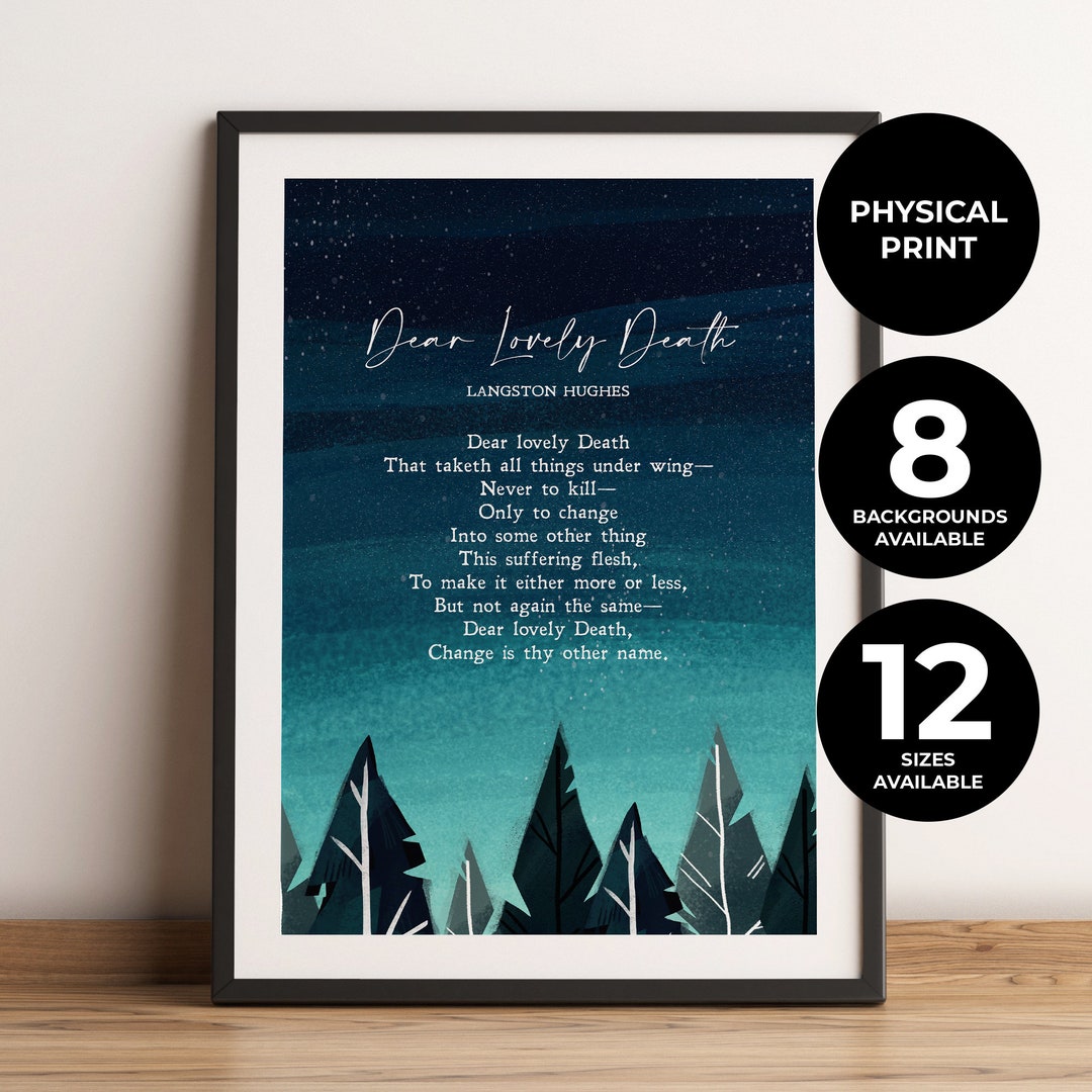 Dear Lovely Death | Langston Hughes | Funeral Poem | Sympathy Gift | Death | Grieving | Memorial ...