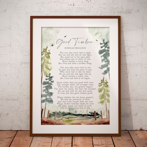 Good Timber Poem / Douglas Malloch / Acuarela / Mormón / SUD / Motivación / Inspiración / Impresión / Arte mural / Cita / DESCARGA INSTANTÁNEA