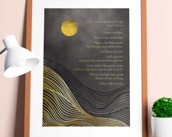 Litany Against Fear | Fear Is The Mind-Killer | Frank Herbert | Motivation | Inspiration | Print | Wall Art | Quote | INSTANT DOWNLOAD